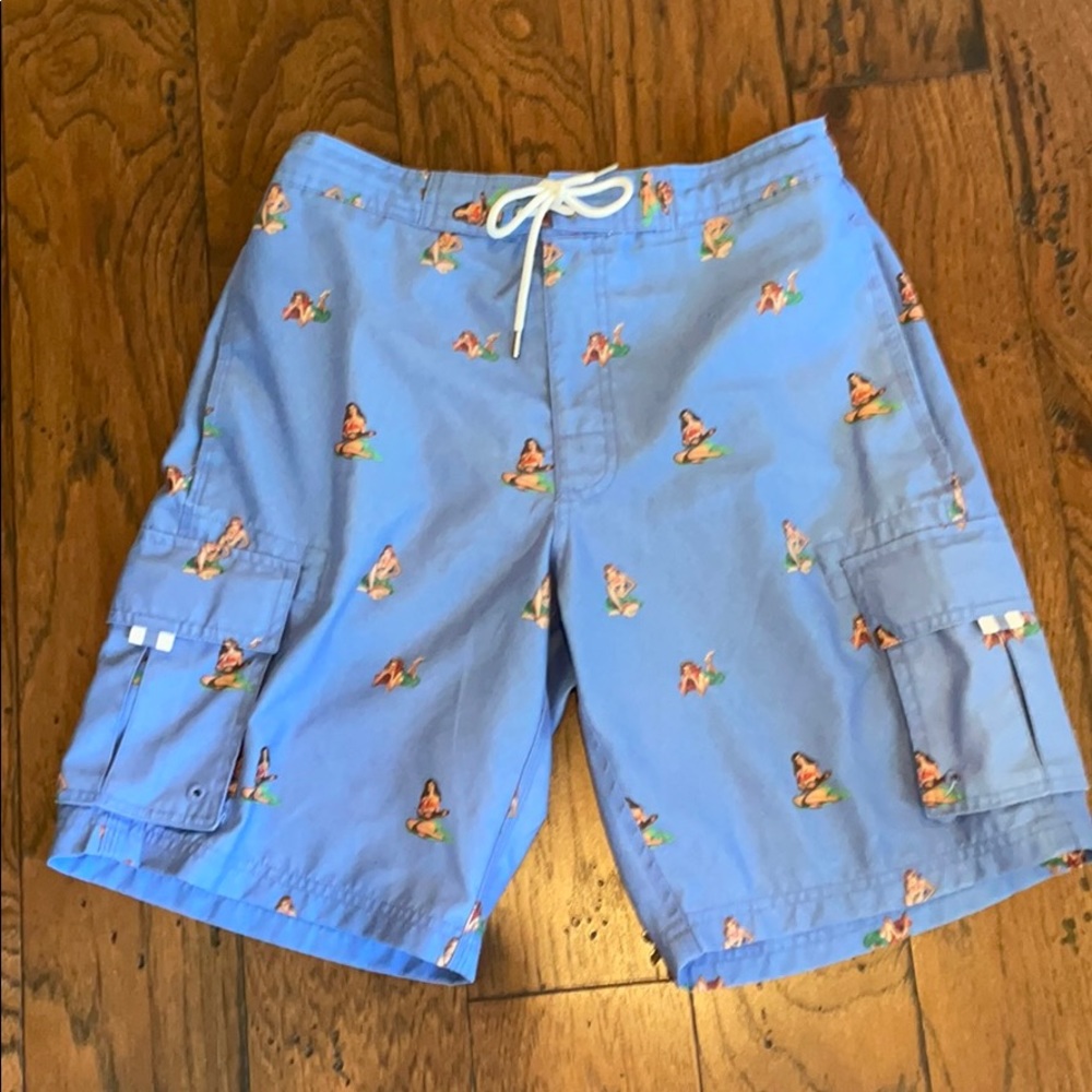 Cremieux hula girl swim trunks